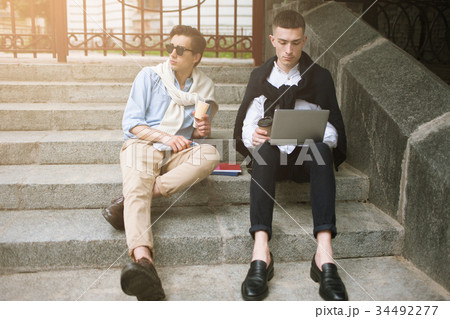 Social communication. Fashion youth outdoors 34492277