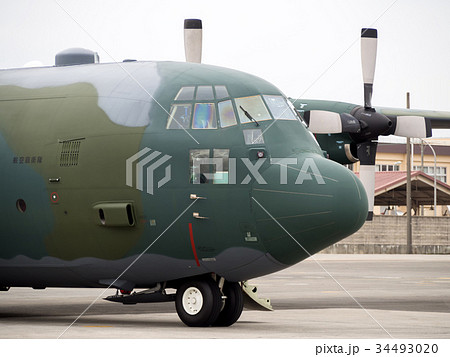 航空自衛隊 戦術輸送機 C-130H ハーキュリーズ(機首付近アップ) 34493020