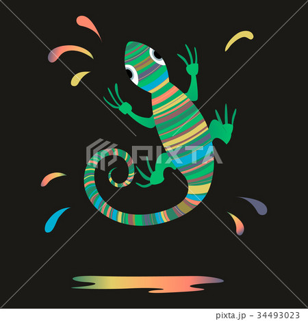 Chameleon, Splash paint Chameleon, Splash paint 34493023