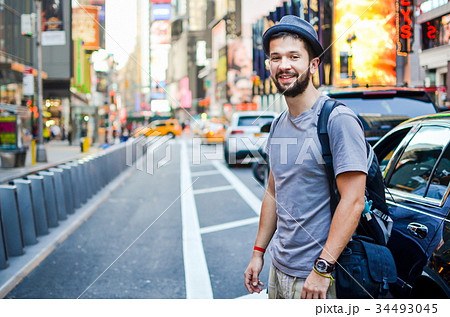 Urban tourist at Times Square New York, USA 34493045