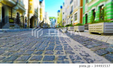Old town street in retro colors Old town street in retro colors 34493537