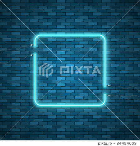 Blue abstract neon square shape Blue abstract neon square shape 34494605