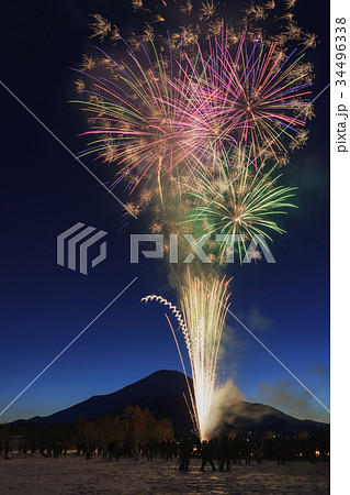 富士山と花火 富士山と花火 34496338