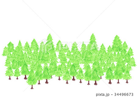 林 背景 森のイラスト素材 34496673 Pixta