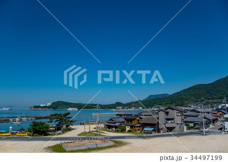 小豆島　池田の桟敷　野天桟敷から見た池田の町並み 34497199
