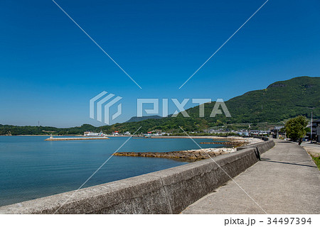 小豆島　池田の桟敷前　池田港の岸壁 34497394