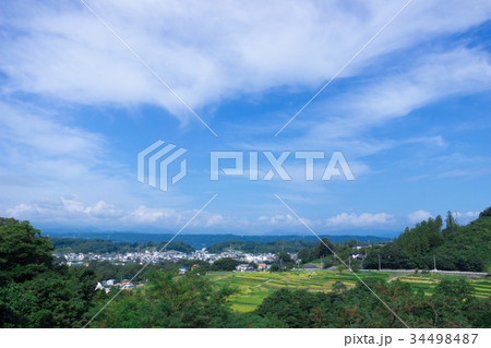 青空と棚田 34498487
