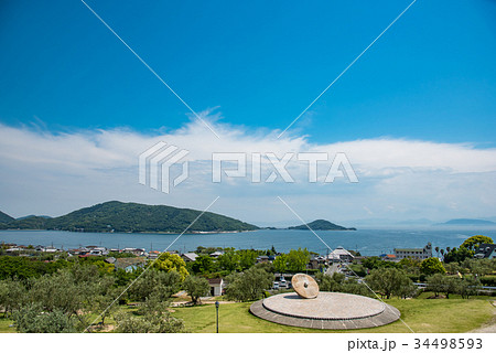 小豆島　道の駅　初夏のオリーブ公園　瀬戸内海 34498593
