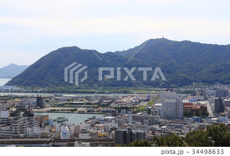 三原市の三原港、三原市役所、帝人、筆影山 34498633