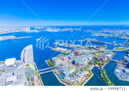 神奈川　横浜みなとみらいの風景 34498711