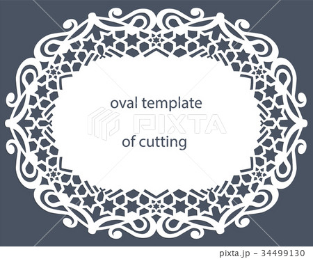 Greeting  card with decorative  oval border, doily 34499130