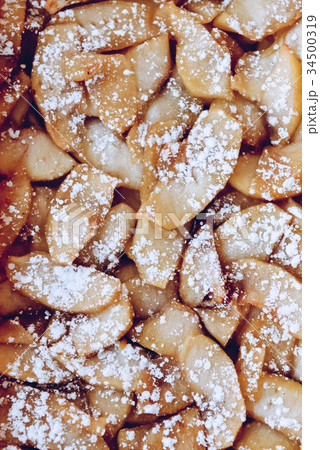Homemade rustic apple pie close up. Homemade rustic apple pie close up. 34500319