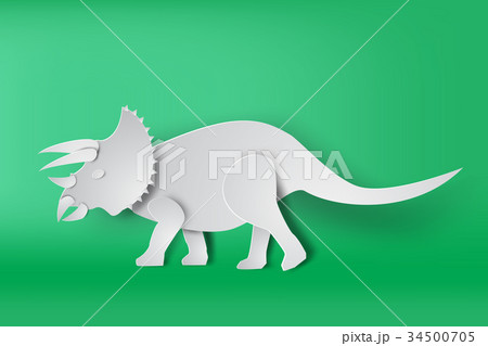 paper art of Triceratops dinosour paper art of Triceratops dinosour 34500705