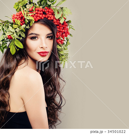Christmas Woman in Santa Hat. Fashion Model  34501022