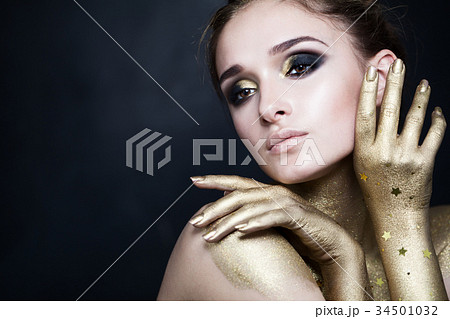 Christmas Woman in Santa Hat. Fashion Model Christmas Woman in Santa Hat. Fashion Model 34501032