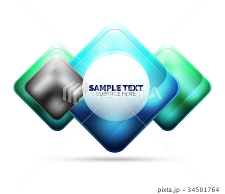 Metallic matte square banner design, glass with 34501764