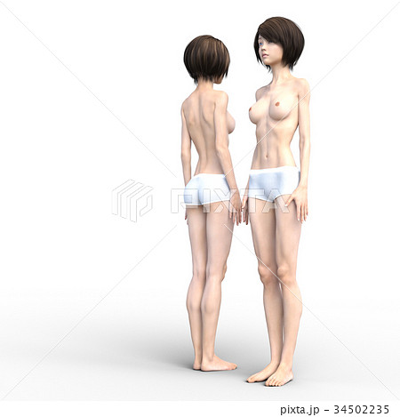 女性　解剖　筋肉　３DCG　イラスト素材 34502235