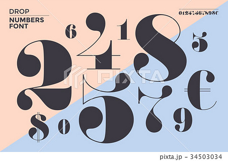 Font Of Numbers In Classical French Didotのイラスト素材