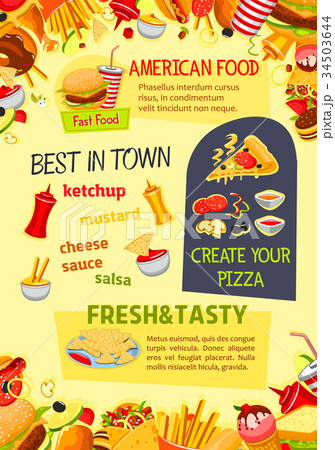 Fast food vector poster of fastfood meals Fast food vector poster of fastfood meals 34503644