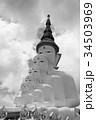 black and white tone of multiple of buddha statue 34503969