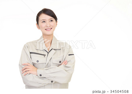 笑顔の女性労働者 34504508