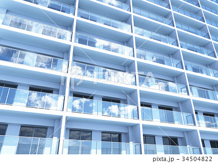 マンション 外観 パース Cgのイラスト素材
