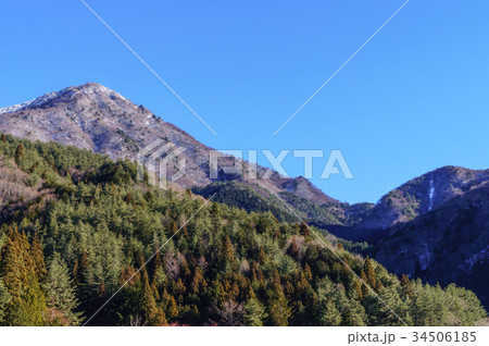 冬の御坂山地の稜線 34506185