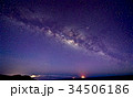 天の川　ハワイ　マウナケア　火山　milky way　夜景　満点の星空　星　流星 34506186