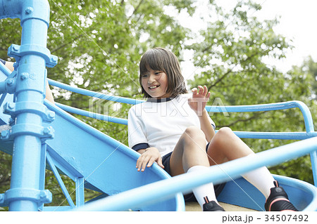 体操着の小学生の写真素材