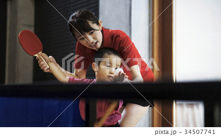 卓球教室　先生と生徒 34507741