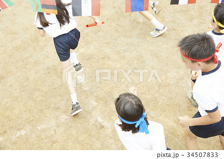 運動会のリレー選手 運動会のリレー選手 34507833