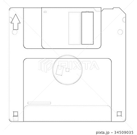 Floppy disk storage sketch. Vector 34509035