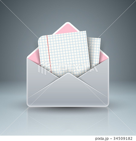 Letter and mail icon. Abstract 3D template 34509182