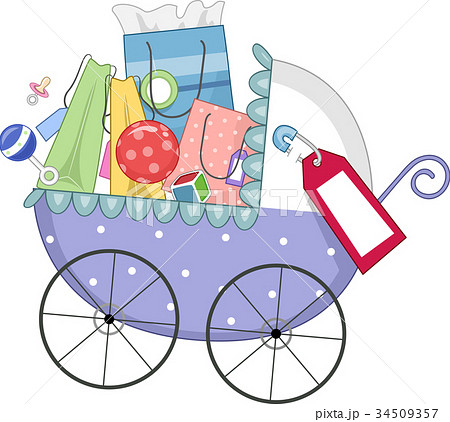 Shopping Bags Baby Items Illustration 34509357