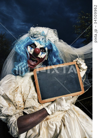 scary evil clown in a bride dress scary evil clown in a bride dress 34509962