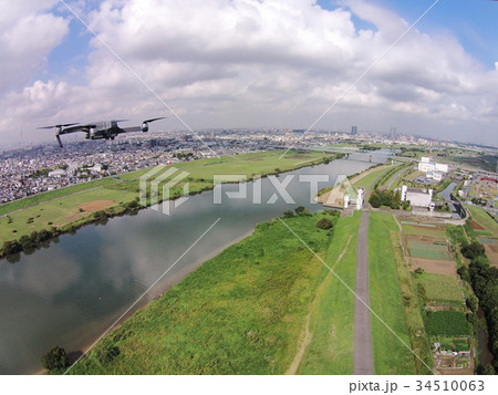 江戸川上空のドローン 江戸川上空のドローン 34510063