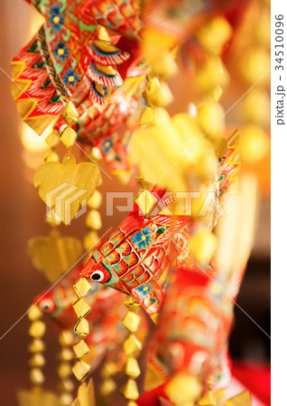 Thai traditional fish hanging mobile. Thai traditional fish hanging mobile. 34510096