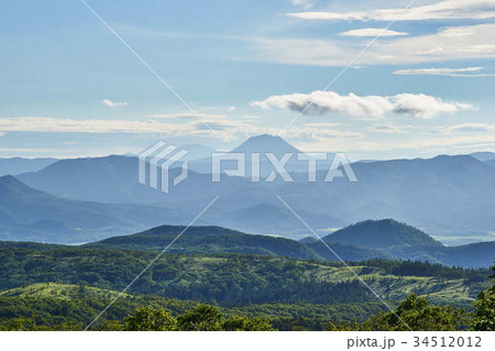 摩周湖第三展望台からの雄阿寒岳の眺め 34512012