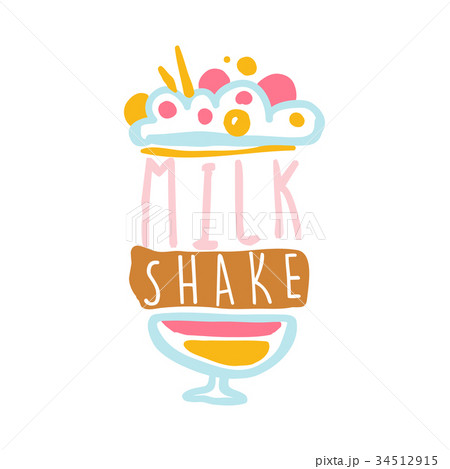 Milk shake logo template, badge for restaurant Milk shake logo template, badge for restaurant 34512915