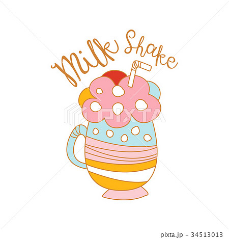 Milk shake logo template, label for restaurant Milk shake logo template, label for restaurant 34513013