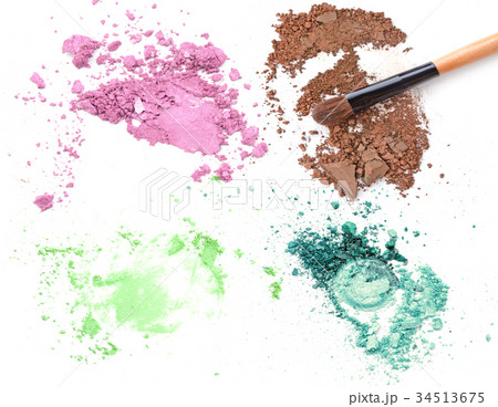 Set of crushed make up color cosmetic powder Set of crushed make up color cosmetic powder 34513675