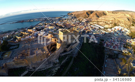 Defense Walls of Ancient fortress Alcazaba 34516980
