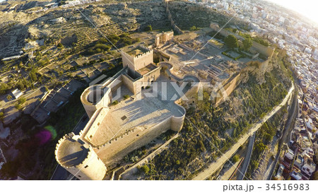 Defense Walls of Ancient fortress Alcazaba 34516983