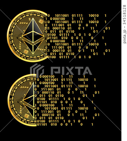 Set of crypto currency ethereum golden symbols Set of crypto currency ethereum golden symbols 34518128