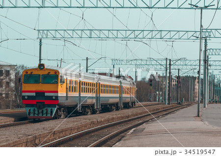Yellow diesel train 34519547
