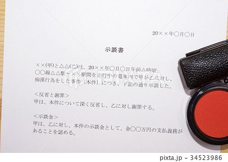 示談書（痴漢行為） 34523986
