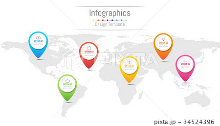 Infographic design elements with 6 options Infographic design elements with 6 options 34524396
