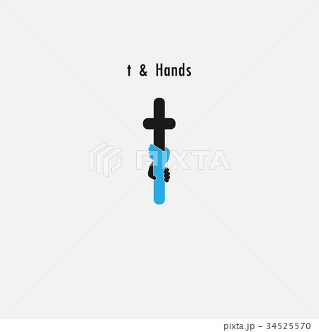t- Letter abstract icon & hands logo design t- Letter abstract icon & hands logo design 34525570