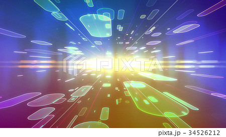 Space background with flying ovals 34526212