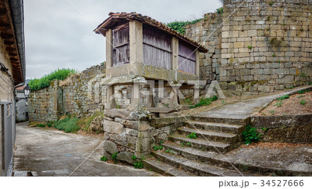 Horreo, typical spanish granary in vintage street 34527666